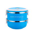 Two Layer Colorful Stainless Steel Round Lunch Box